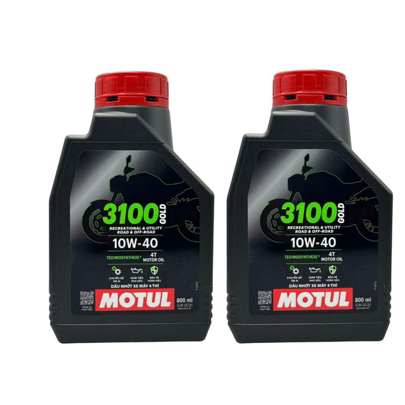 Combo 2 chai dầu nhớt Motul 3100 Gold 800ml & 1 lít chính hãng