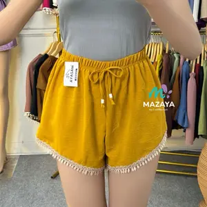 Hot pants Renda Celana pendek wanita kekinian Buat Santai DI Rumah
