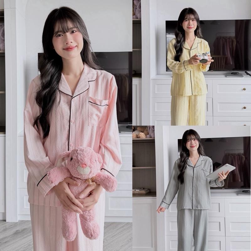 DEAL XẢ Bộ Đồ Ngủ BY CHANN SP09 áo dài quần dài họa tiết dễ thương có bigsize 80kg