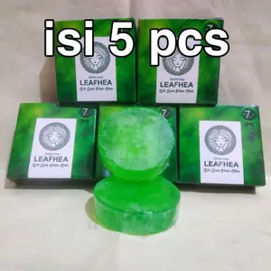 5pcs Sabun Hijau Multifungsi Leafhea Pemutihan Membersihkan Kotoran Melembutkan Mengencangkan Mencerahkan zaitun tawas Soap Memutihkan Pencerah Berjerawat Berminyak Pria Bruntusan