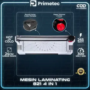PRIMETEC Mesin Laminating A4/F4 (4in1) 230mm (Bisa Laminating Panas dan Laminasi Dingin, untuk KTP, Ijasah, KK, Sertifikat, Akte Kelahiran)