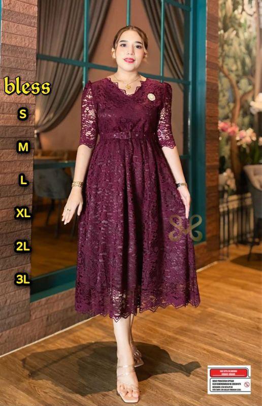 Dress Wanita Cantik Mewah/ Dress Brokat/Bridesmaid/Kondangan