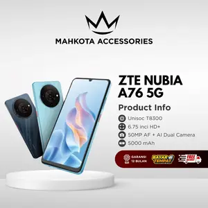 [LIVE PRODUCT] NUBIA A76 5G NFC ROM 128GB RAM 16GB (8+8GB) Smartphone Kamera AI 50MP Layar 6.75" 90Hz Live Island 2.0, Baterai 5000mAh Fast Charging