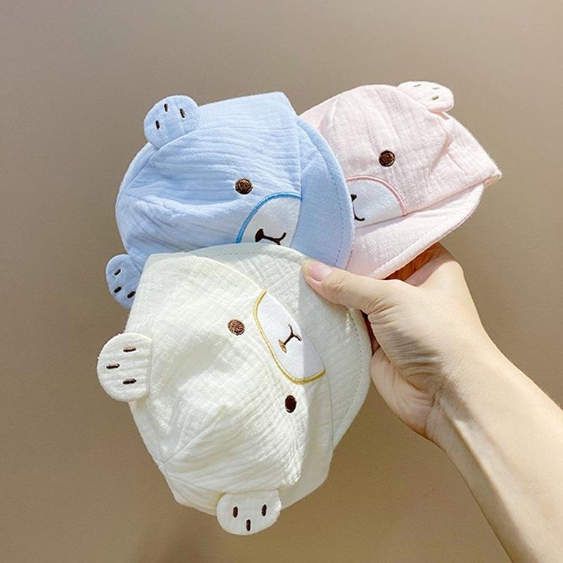 Mũ Bóng Chày Hoạt Hình Cho Bé, Mũ Bé Trai Sơ Sinh Có Tai Gấu Dễ Thương, Cotton Mềm, Mũ Che Nắng Mùa Hè Cho Trẻ Sơ Sinh Và Bé Gái, 0-6 Tháng