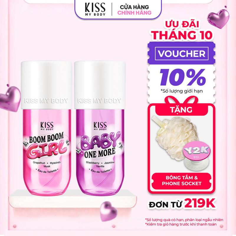 Xịt Thơm Toàn Thân Hương Nước Hoa Kiss My Body 88ml - Sweet Poison, Crazy In Love, Y2K