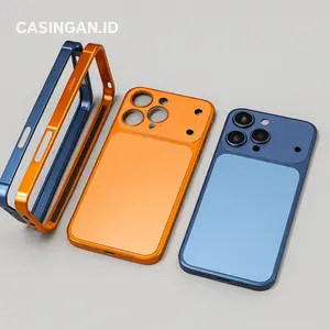 BERUBAH IP 17 PRO MAX INSTAN ! Case untuk iPhone 12 13 14 15 16 Pro Max Magnetic Metal Frame Premium | Anti Gores + Elegant Look