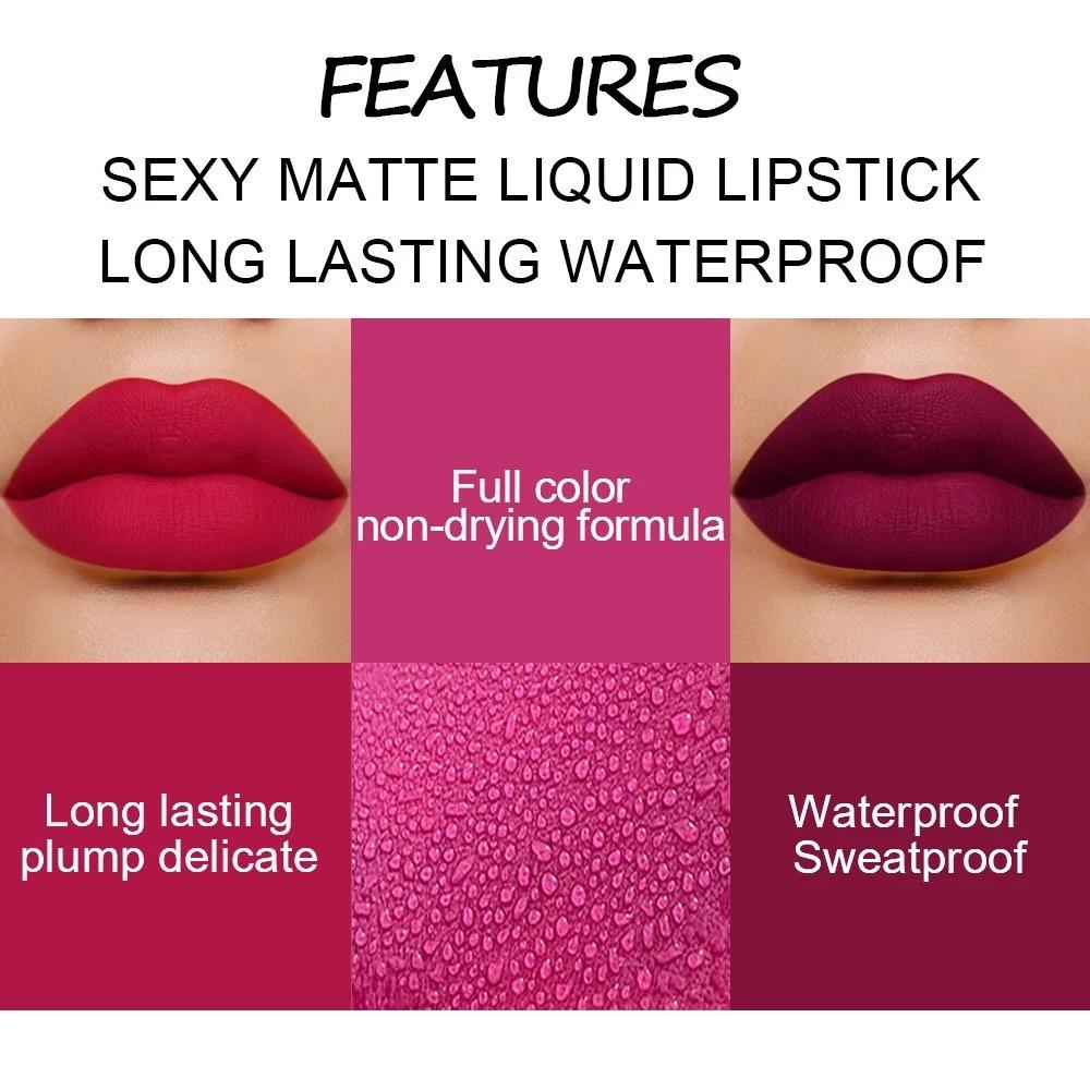 DNM Liquid Lipstick Matte 19 Colour Lipcream Lipstik Long Lasting Matte LA082