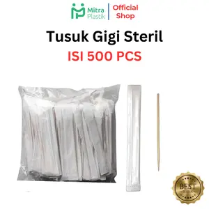 Tusuk Gigi Steril isi 500 pcs Bambu Higienis Bungkus Kertas Mulut Gusi