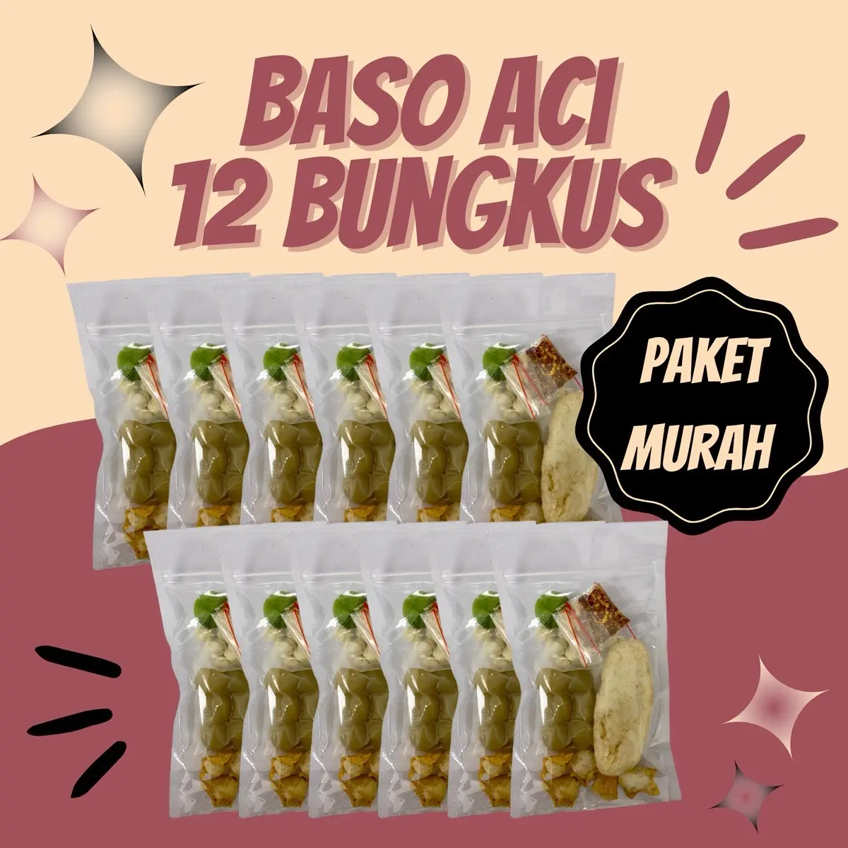 BASO ACI 12 BUNGKUS PAKET USAHA ISI KOMPLIT