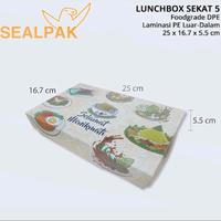 Gambar Paper Lunchbox Sekat 5 / Kotak Nasi / Kotak Bento / Dus Nasi (Motif) - MOTIFMENU25PCS  dari SEALPAK Kota Administrasi Jakarta Pusat 5 Tokopedia