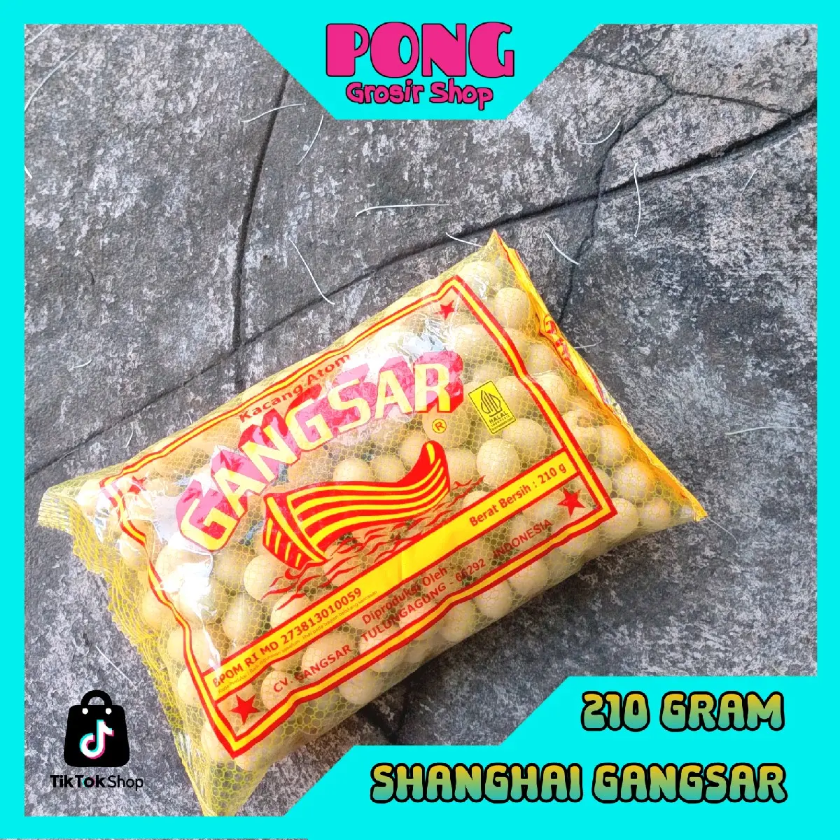 Kacang Atom Shanghai GANGSAR 210 gram