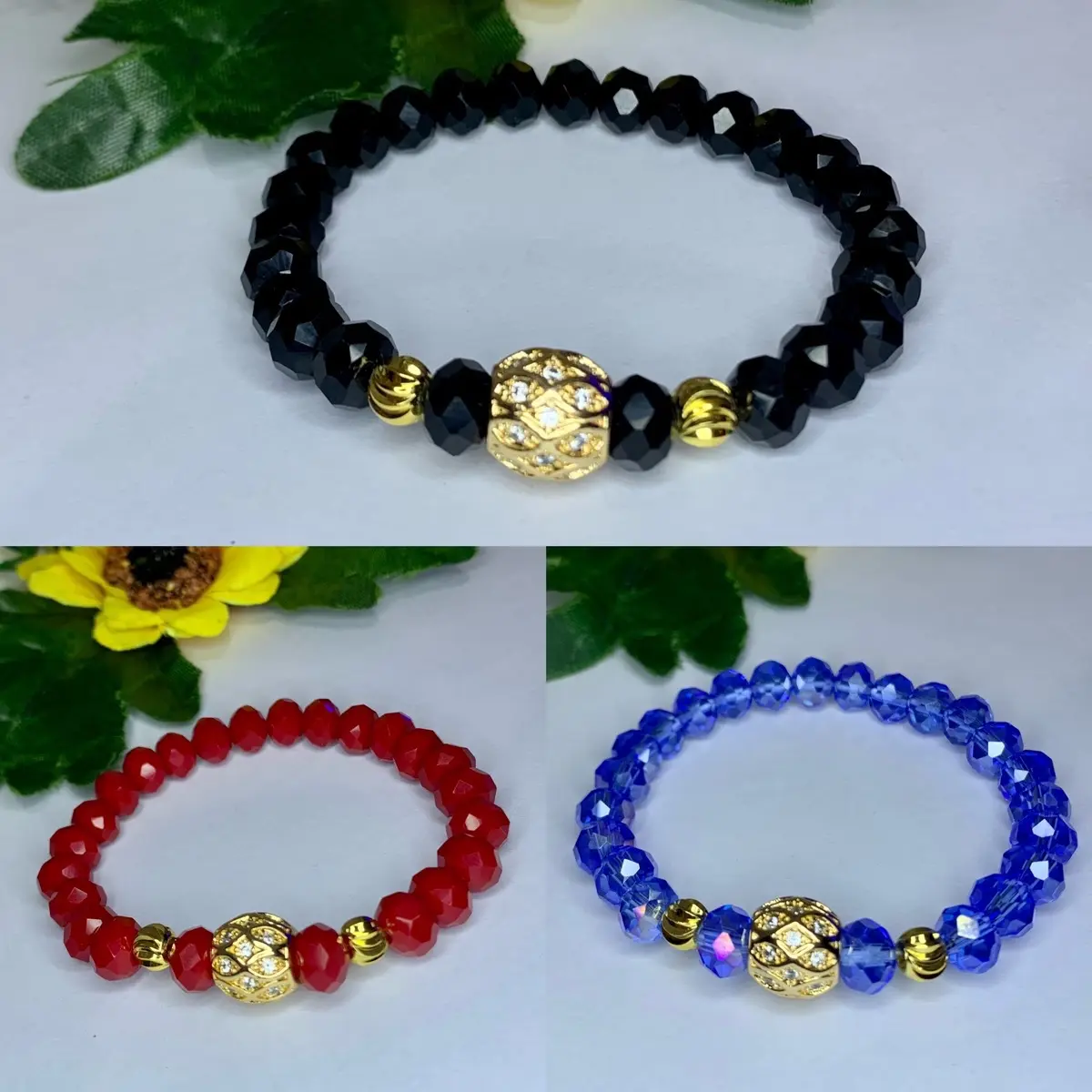 Gelang Kristal Ceko Liontin Bulat untuk Wanita Terbaru - Bracelets