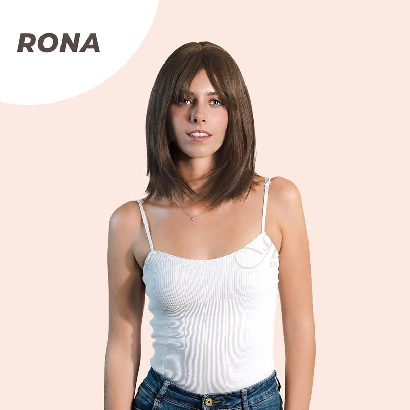 JBSELECT4YOU 14 INCHES BROWN STRAIGHT WIG WITH FULL BANGS JB.RONA 0