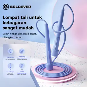 SOLOEVER Speed Jump Rope – Tanpa Tali Kusut Gagang Anti-Selip, Panjang Bisa Disesuaikan | Cocok untuk Dewasa & Anak | 3 Warna: Pink, Biru, Hitam | Untuk Latihan & Bakar Lemak Otot, Outdoor