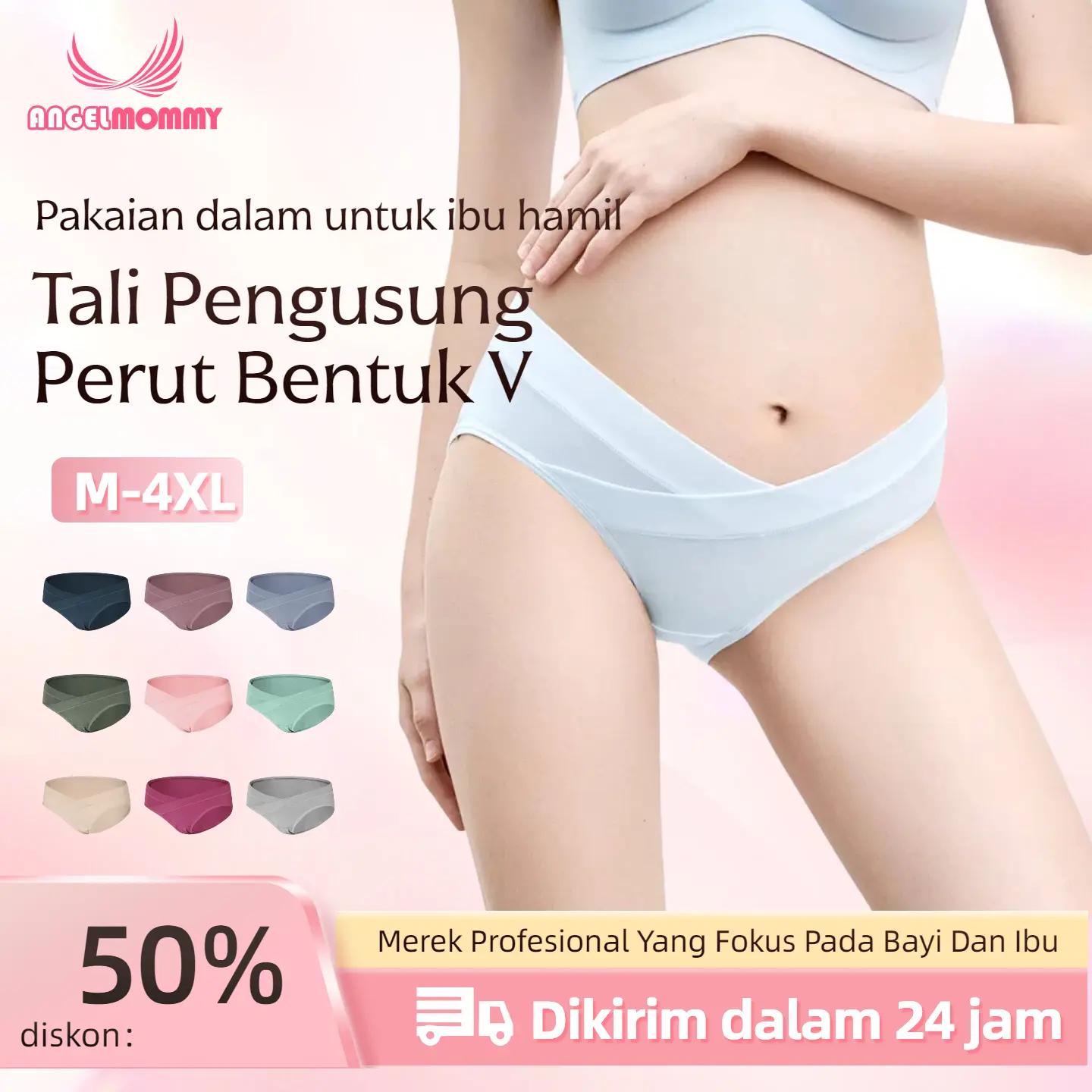 ANGEL MOMMY CD Pakaian Dalam Ibu Hamil  Jumbo Size Prenatal Dan Pascapersalinan Katun Pinggang Rendah Nyaman Untuk Wanita Bumil Busui 20020
