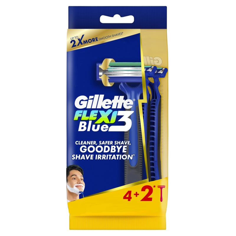   Mua 4 Tặng 2  Dao Cạo Râu Gillette Blue3 Flexi - Gói 4 Cây Tặng 2 
