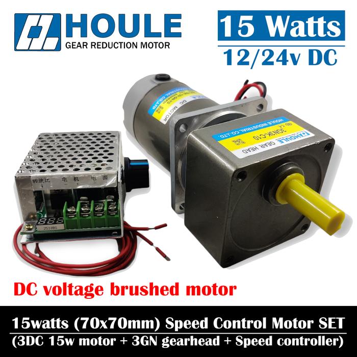 Gambar HOULE Motor 15W 12v 24v DC 3DC Variable Speed Control Motor Gearbox Set 15watt Dinamo Induction Gearhead 3GN Reversible 3DC15W 3DC15R 12VDC 24VDC - 12V DC, 3GN3K dari HOULE Motor Kota Administrasi Jakarta Utara Tokopedia