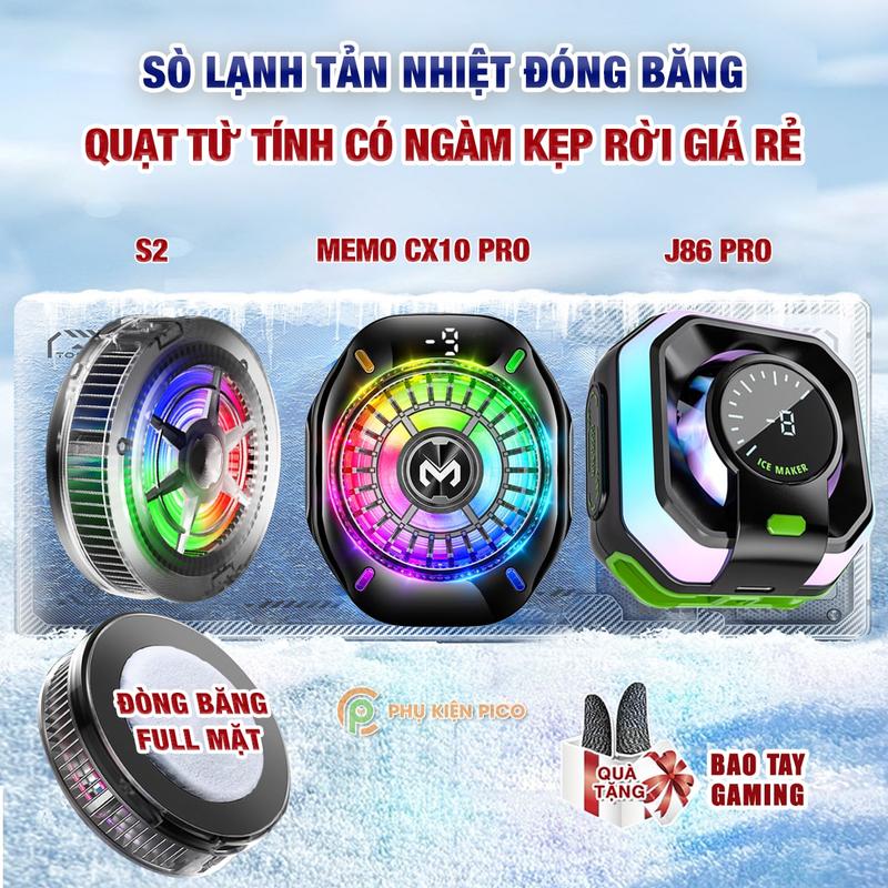 Quạt tản nhiệt điện thoại sò lạnh từ tính 2025 led RGB làm lạnh đóng băng Memo CX10 Pro / J86 Pro / S2 - Quạt tản nhiệt máy tính bảng Usb