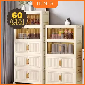 【60CM】HUMUS  Lemari Plastik Mix Susun 50CM Bahan Premium PP Ramah Lingkungan Anti Bau Hemat Tempat Desain Modular Fleksibel Siap Pakai( 2-6 susun)