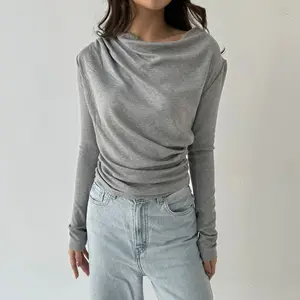 APRIL TOP | Atasan Knit Wanita Korean Top Baju Knit Wanita Lengan Panjang Basic Long Sleeve