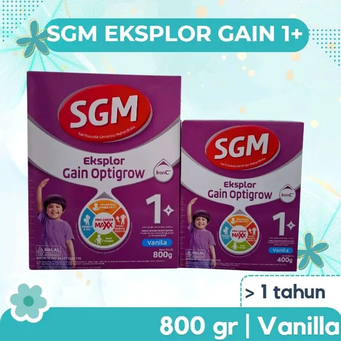 SGM Eksplor Gain Optigrow 1+ 800gr Susu Anak 7