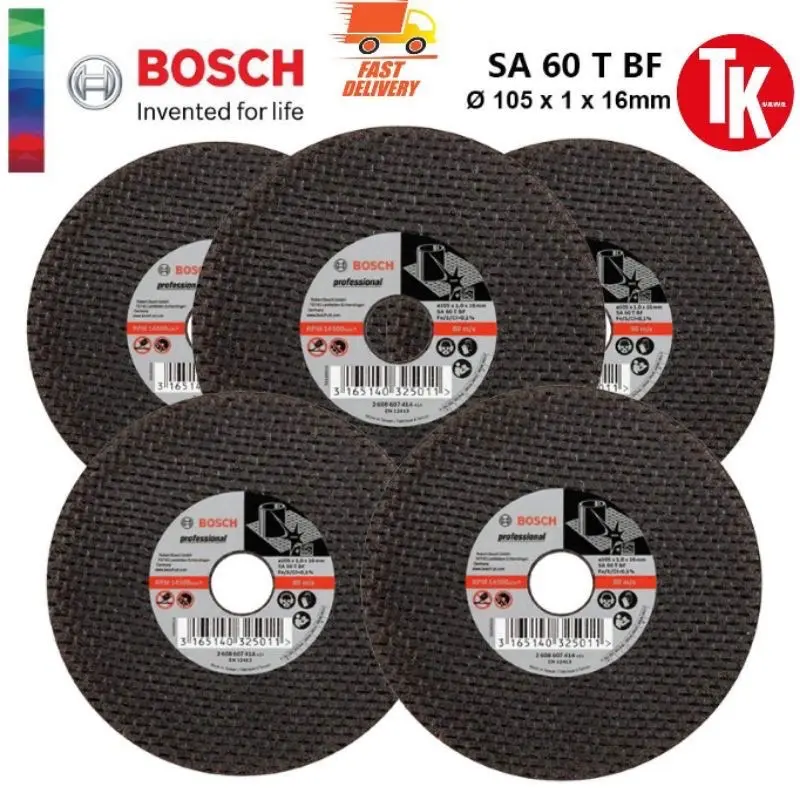 [BOSCH] 4" Metal Disc Cutter for Grinder / Mata Potong Besi Stainless Steel Cutting Disc Expert Range (105mm x 1mm x 16m Hardware Tool
