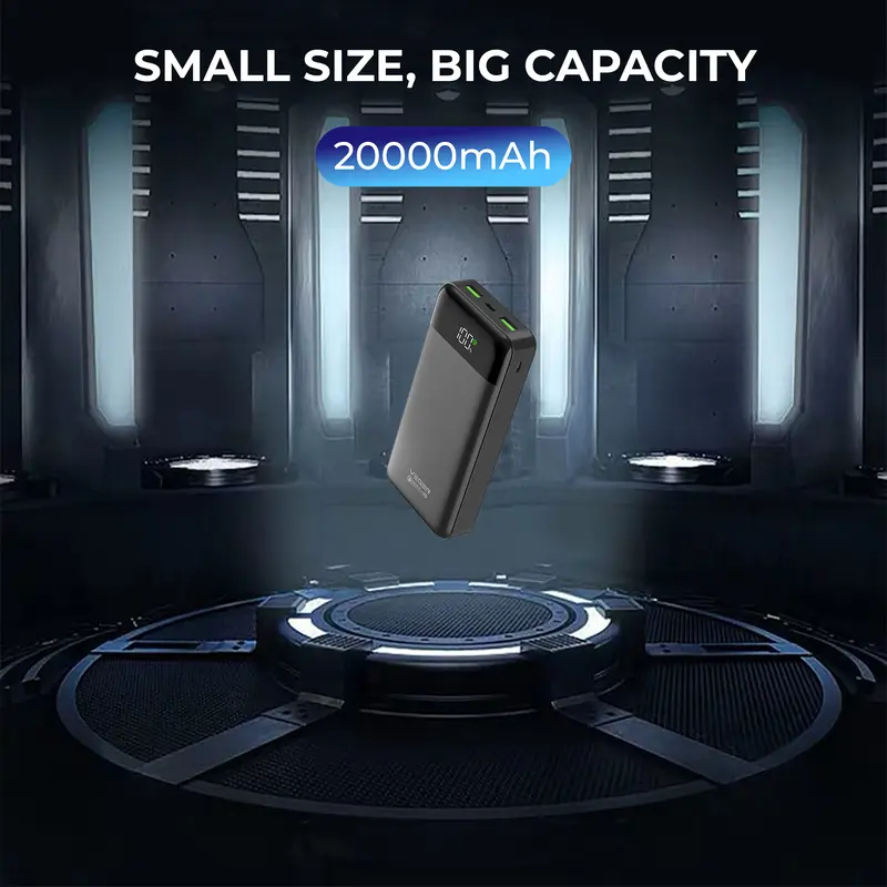 VEGER Powerbank Q21 20000mAh 3 Output LED Digital Display Fast Charging Quick Charge QC 22.5W & Power Delivery PD 20W Power Bank 5