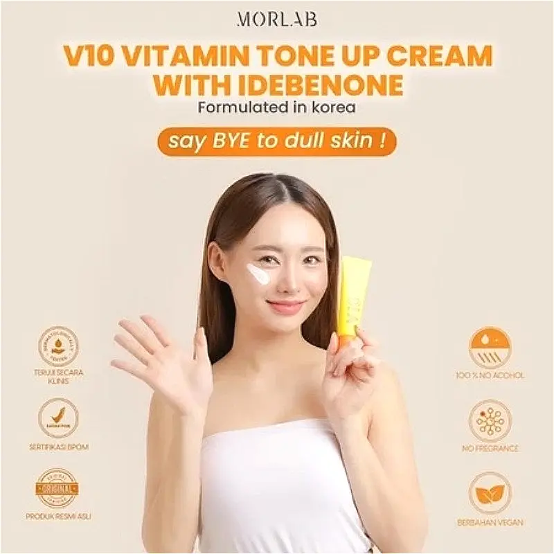 VITAMIN TONE UP CREAM MORLAB V10 - Mencerahkan Kulit dengan Teknologi IDEBENONE