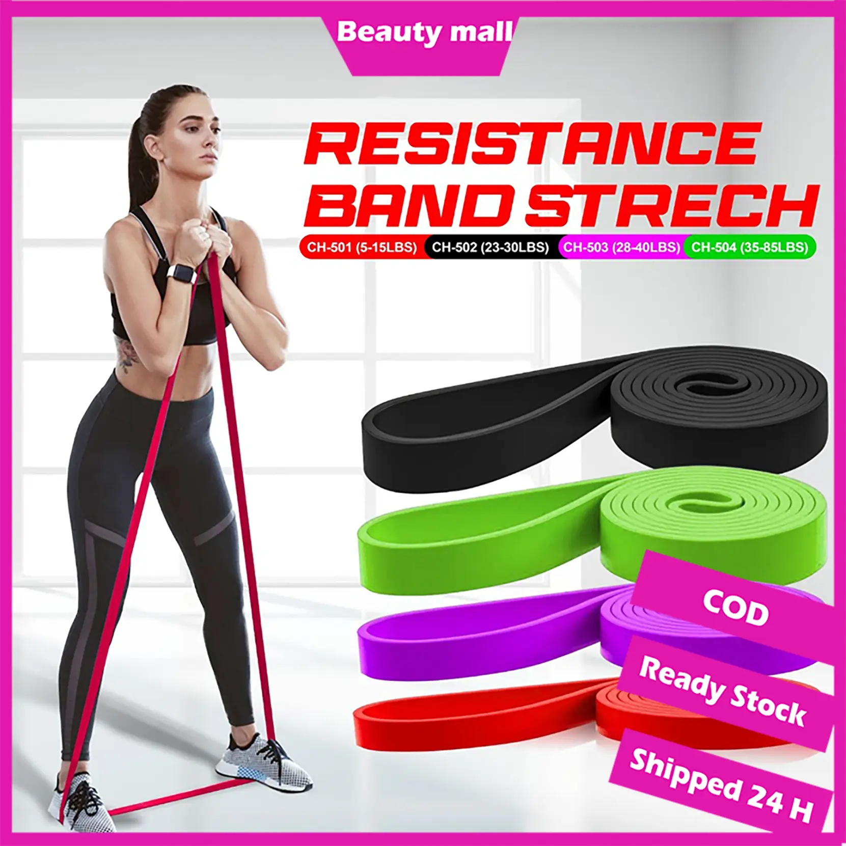【Siap Stok COD】 Resistance Band / Power Band / Karet Fitness Gym Yoga Stretch Outdoor