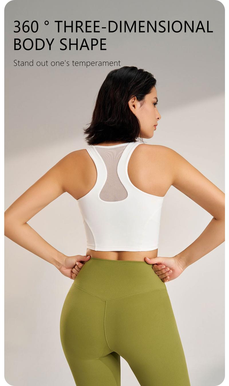 Product Introduction of Women's Yoga Sports Underwear Fitness Outerwear Running Bra Comfortable Tank Top Without Steel Ring 15