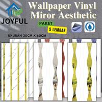 Gambar [COD] Wallpaper Dinding Vinyl Mirror Aesthetic 5 LEMBAR UK 30X60CM PVC GLOSSY • High Quality - YG-05 (5 LEMBAR) dari Joyful Home Interior Sby Kota Surabaya 1 Tokopedia