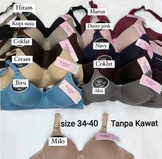 Product Introduction of Bh Bra Scalen 2808 Licin Pakai Busa Tanpa Kawat Cup Kecil 34/40 0