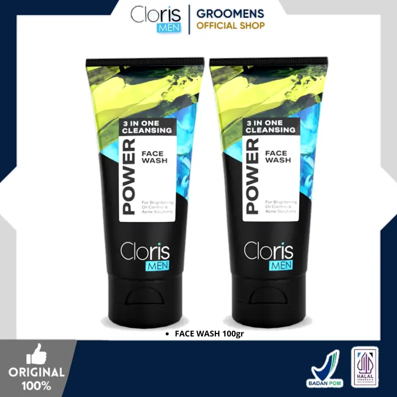 Clorismen 3 IN One Cleansing Power Face Wash - Sabun Wajah Pria
