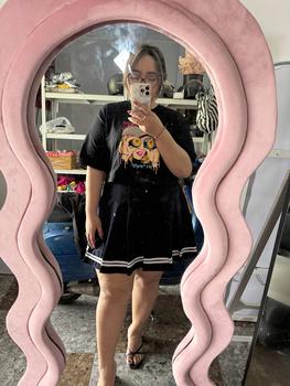 Product Review of Kaos Croptop Oversize - Kaos Wanita Motif Sablon - Kaos Atasan Oblong Cotton Combed 24s - Varian HEART BREAK HITAM from E**i 0