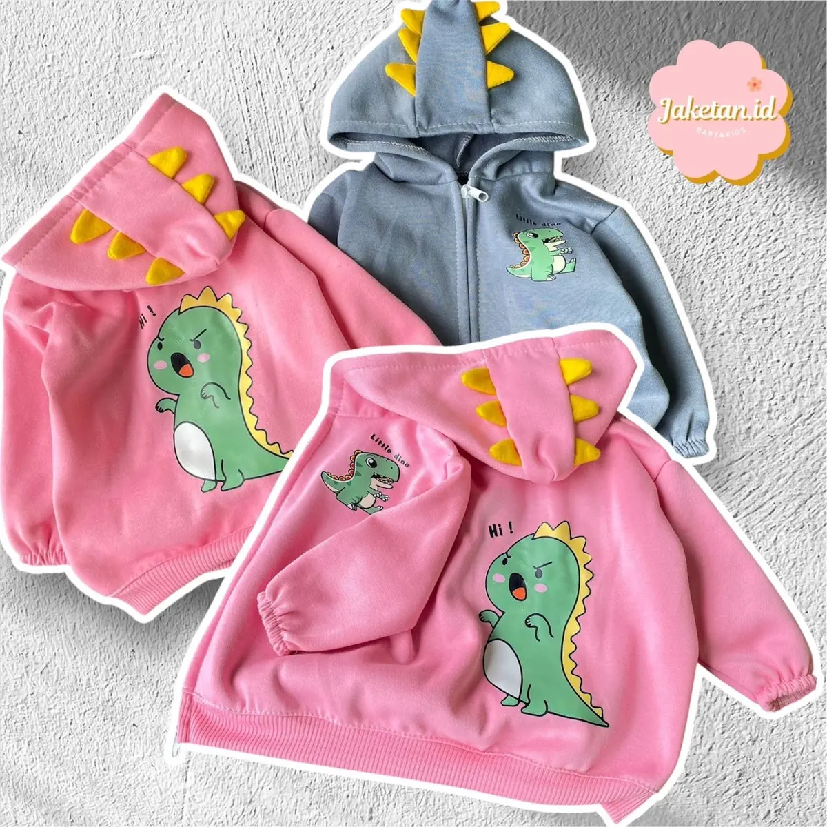 JAKETAN-jaket bayi karakter Dino untuk usia 3-12 bulan max BB 11kg bahan fleece