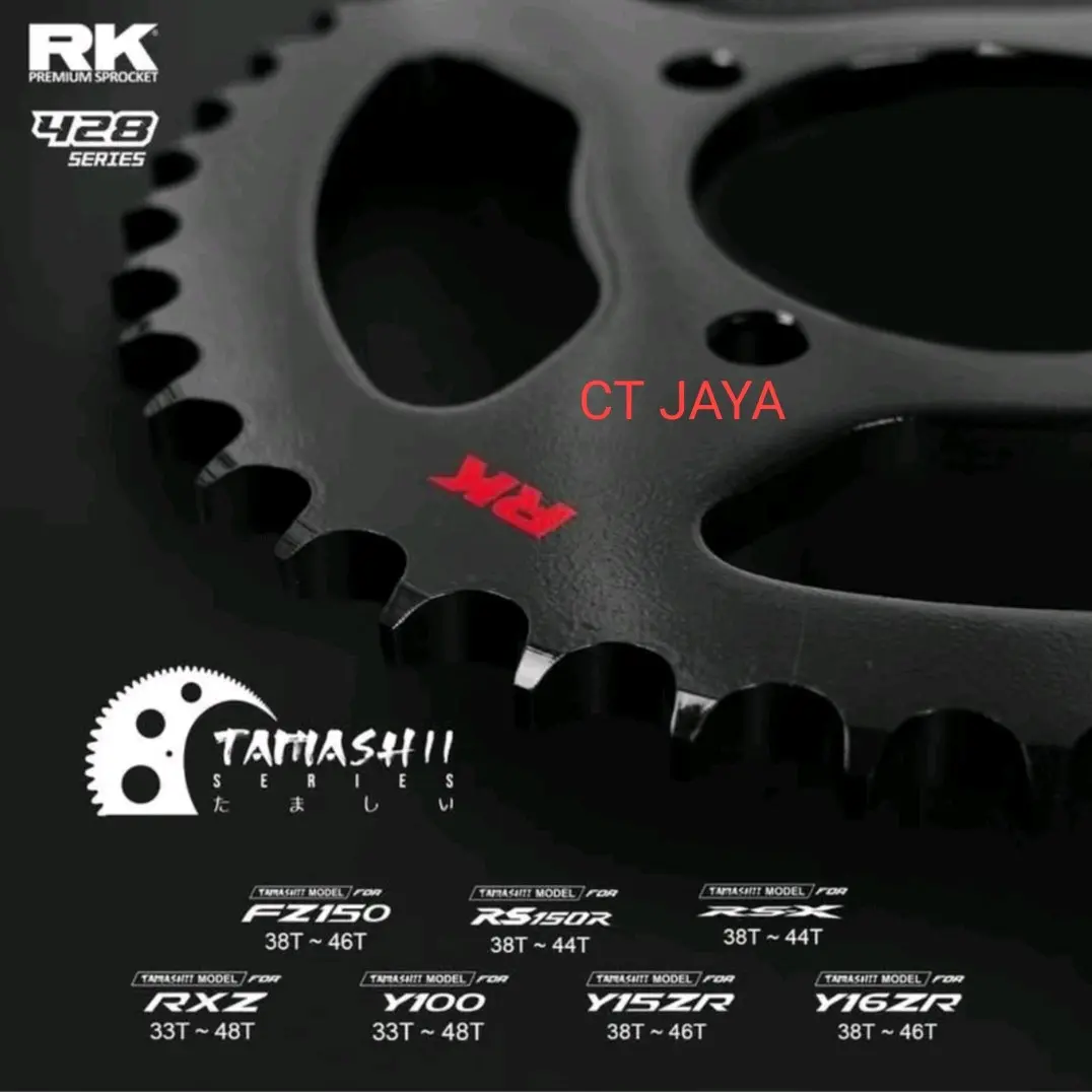 SPORKET RK 428 LC RXZ RS FZ Y15 Y16 SPORKET RK PREMIUM BLACK TAMASHII ORI RK !!!