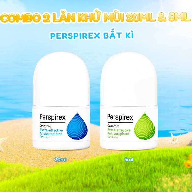 ComboMix 20ml+5ml Lăn Khử Mùi Perspirex: Khử mùi và ngăn đổ mồ hôi hiệu quả dành cho cả nam và nữ