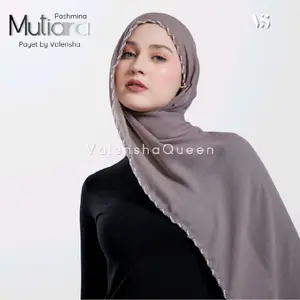 Valenshaqueen _ Pasmina Payet Mutiara // , Pasmina Payet Pinggir // Handmade Premium//pasmina mutiara  Pashmina
