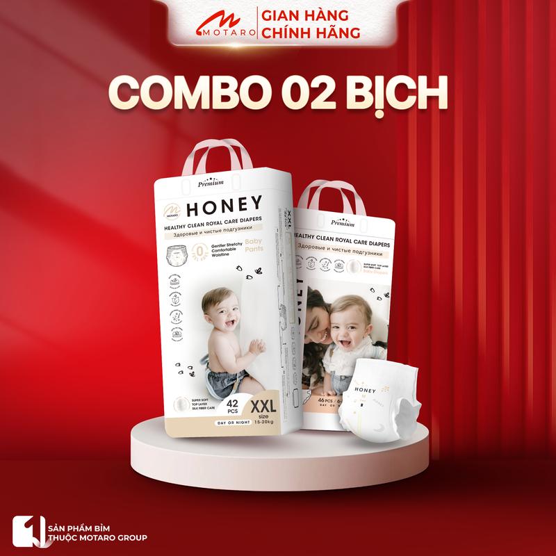 KHÔNG QUÀ 2B HONEY PREMIUM 2 BỊCH Tã Bỉm Dán Quần HONEY PREMIUM Cải Tiến Siêu Mềm Mại An Toàn Thấm Hút Tốt
