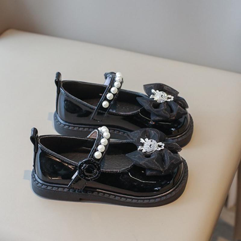 Product Introduction of Summer Versatile Children Leather Shoes for Girls Bow Tie Decor Solid Kids Flats PU Leather Durable Toddler Shoes 3-6Y 16