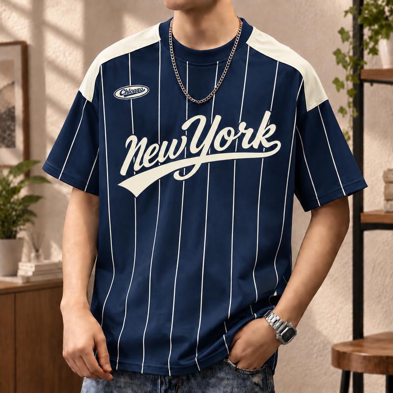 Áo Thun Jersey Oversize Tay Ngắn Phong Cách Vintage Streetwear Họa Tiết Áo Bóng Chày New York Đồ Họa Thể Thao Kết Hợp Hiệu Ứng Washed Bạc Màu Vải Polyester Casual Mặc Hằng Ngày Nam Nữ Unisex