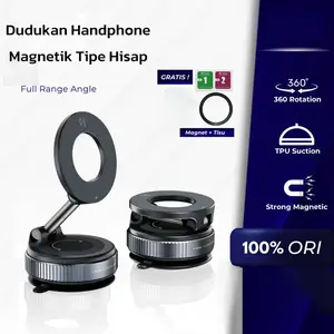 Phone Holder Vacuum Suction Bracket Magnetic High Adsorption Dudukan Stand Handphone Tempel Dinding Meja Dashboard Kaca Mobil