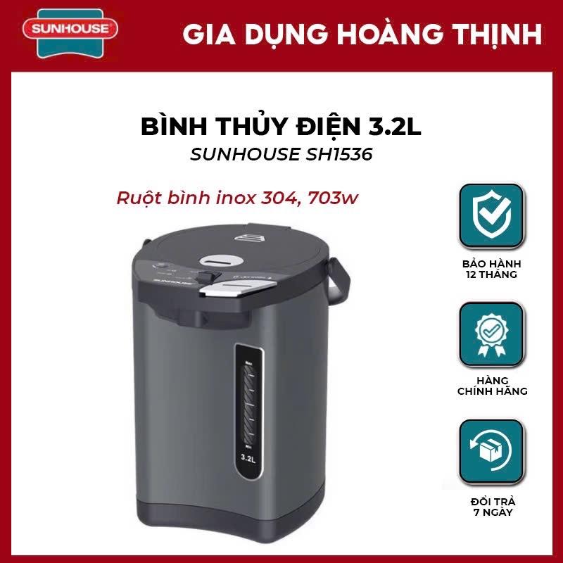 BÌNH THỦY ĐIỆN 3.2L SUNHOUSE SHD1536 bảo hành 12 tháng Bình Đun Nước