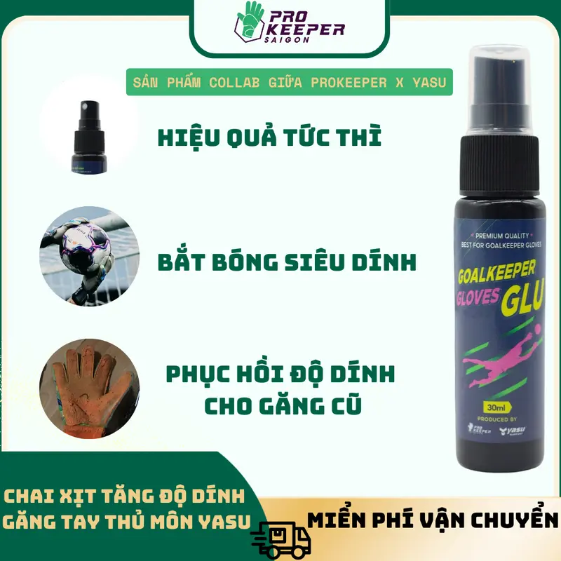Chai Xịt Tăng Độ Dính Găng Tay Thủ Môn YASU, Tăng Độ Bám Dính Găng tay, Giúp Bắt Bóng Cực Tốt 30ml 0
