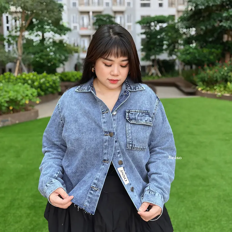 JINISO Big Size Jaket Jeans Oversize Seoul Blue Acid 4