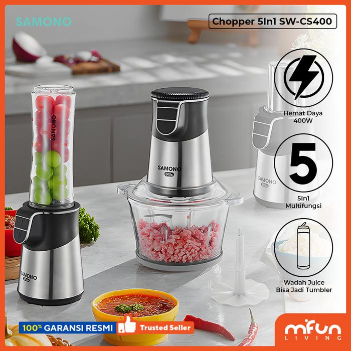 Gambar SAMONO Magic Chopper Daging Blender Multifungsi 5 in 1 Multi Food Chopper Low Watt SW-CS400 dari MiFun Living Kota Denpasar Tokopedia