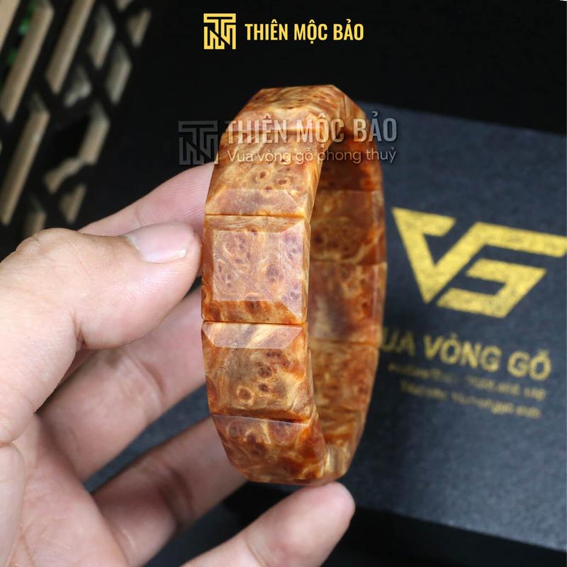  Vòng tay gỗ Nu Huyết Long Bản lách 15x15mm 18x18mm - Phụ kiện vòng tay gỗ thơm vân đẹp cho Nam và Nữ | Thiên Mộc Bảo 