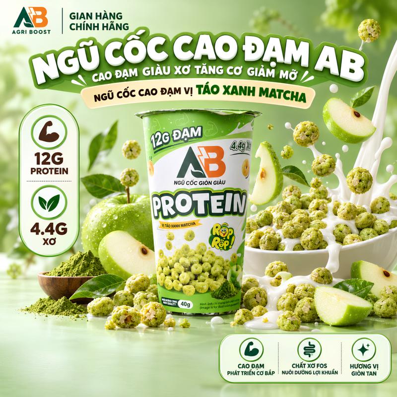 Ngũ Cốc Giòn Cao Đạm AB 12G Protein 4.4G Chất Xơ 40G Cho Thể Thao Gymer…