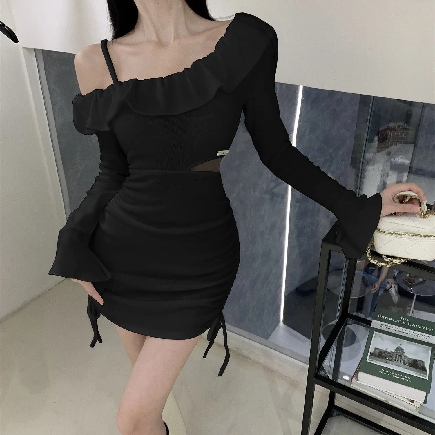 9317 korean long sleeve sexy black bodycon dress for woman formal elegant  banquet evening dress for debut - TikTok Shop Malaysia