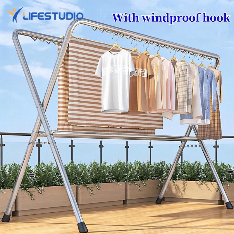 Life Stainless Steel Foldable Clothes Drying Rack | Windproo - TikTok ...
